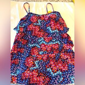 Caribbean Joe Colorful Swim Dress - One Piece Swimwear